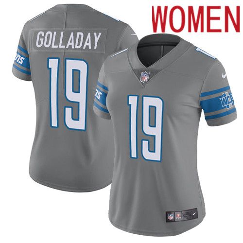 Women Detroit Lions #19 Kenny Golladay Nike Grey Rush Vapor Limited NFL Jersey